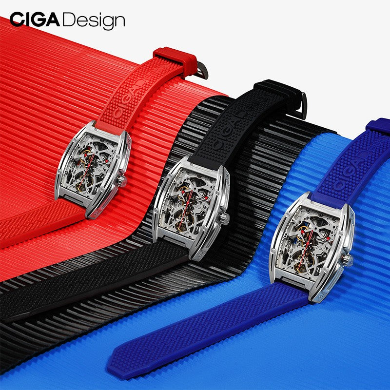 CIGA design Skeleton Cask Mechanical Strap Quick Release Silicone Strap